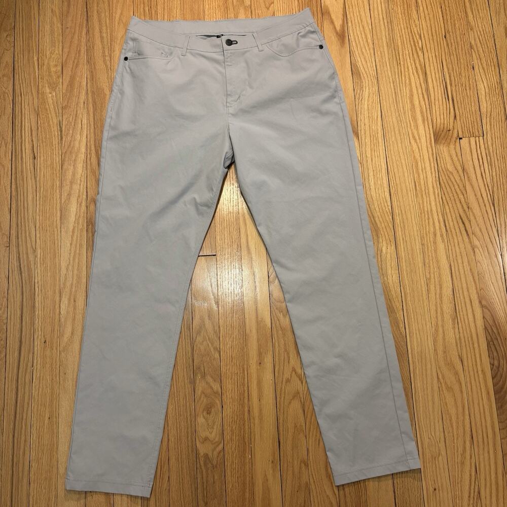 Public Rec Pants Mens 36x34 (Fits 36x31) Gray Stretch Chino Travel Tech Casual